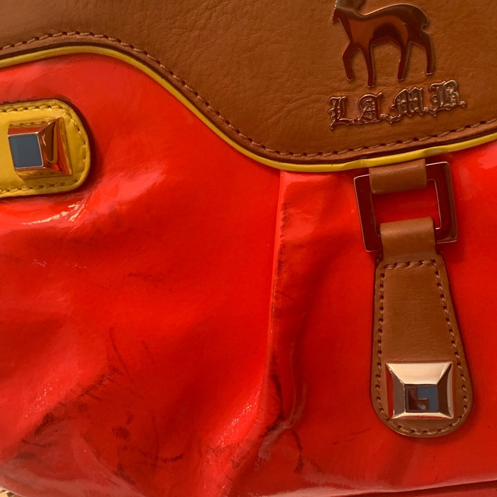 L.A.M.B leather neon clutch - Picture 2 of 4